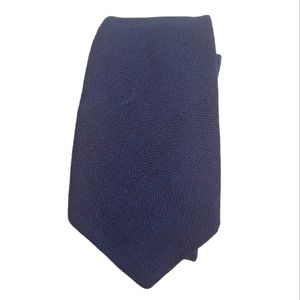 Dark Navy Linen Skinny Tie